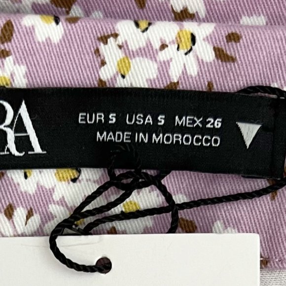 NEW! Blogger Fave Zara High Waisted Lilac Floral Flare Cropped Pants, Size S - Picture 12 of 13